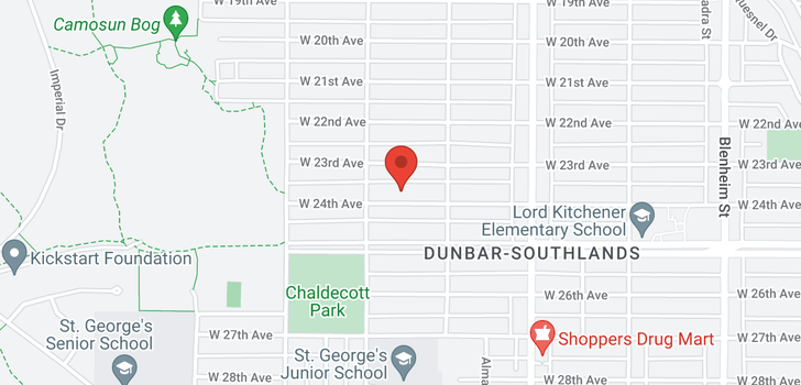 map of 3857 W 24TH AVENUE